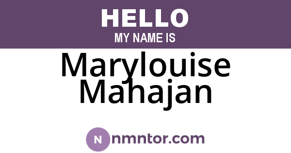 Marylouise Mahajan