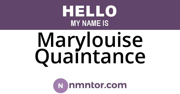 Marylouise Quaintance