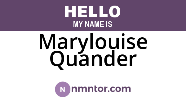 Marylouise Quander