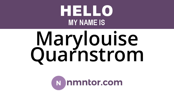 Marylouise Quarnstrom