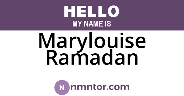 Marylouise Ramadan