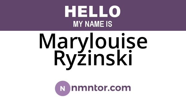 Marylouise Ryzinski
