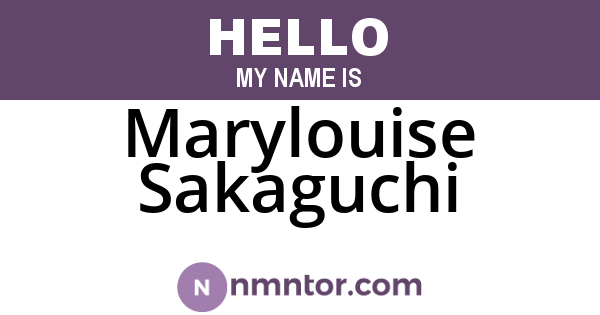 Marylouise Sakaguchi