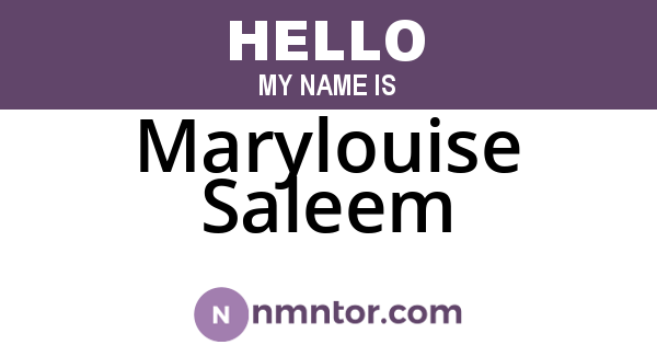 Marylouise Saleem