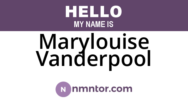 Marylouise Vanderpool