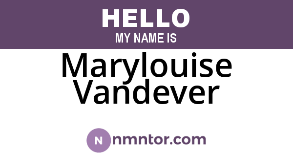 Marylouise Vandever