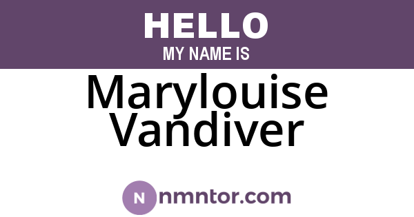 Marylouise Vandiver