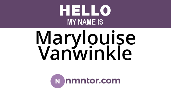 Marylouise Vanwinkle