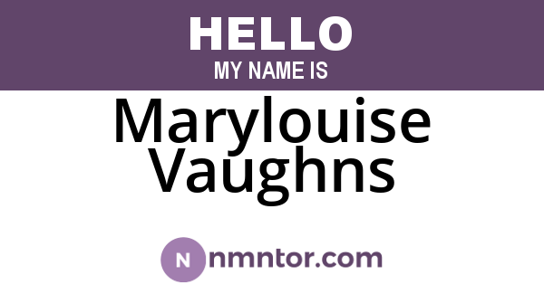 Marylouise Vaughns
