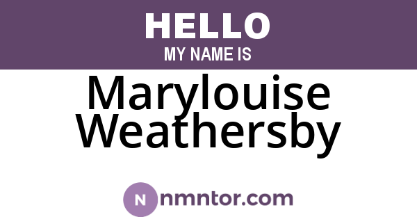 Marylouise Weathersby