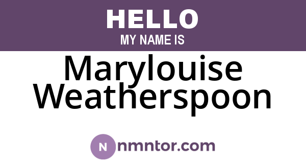 Marylouise Weatherspoon