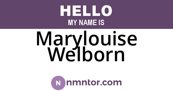 Marylouise Welborn