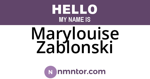Marylouise Zablonski