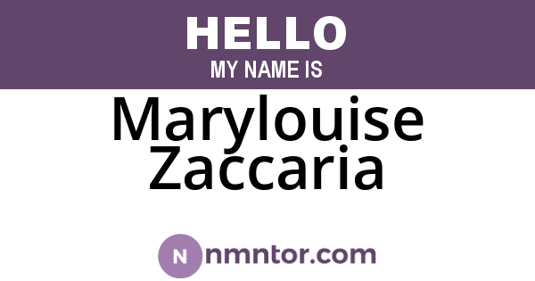 Marylouise Zaccaria