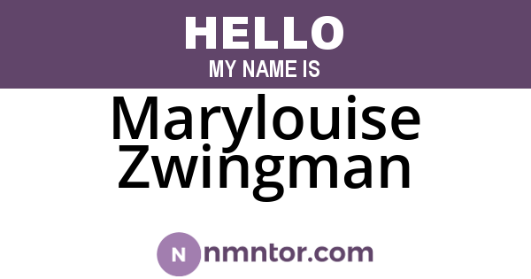Marylouise Zwingman