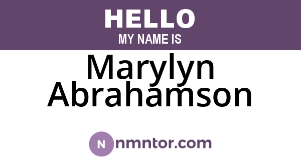 Marylyn Abrahamson