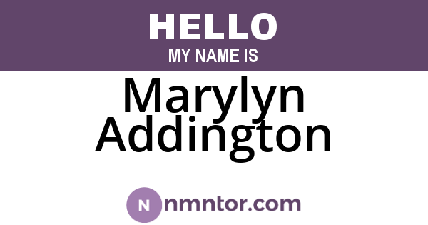 Marylyn Addington
