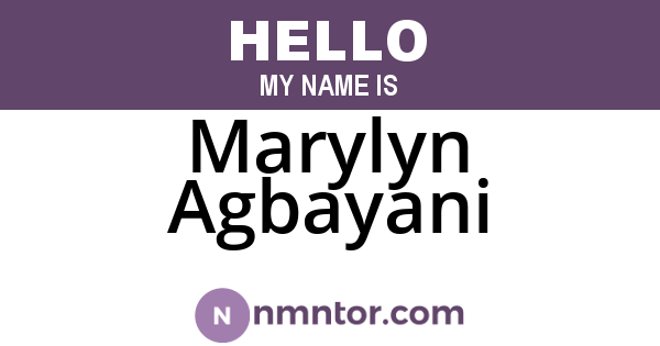 Marylyn Agbayani