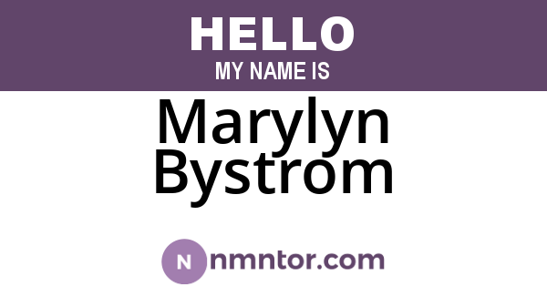 Marylyn Bystrom