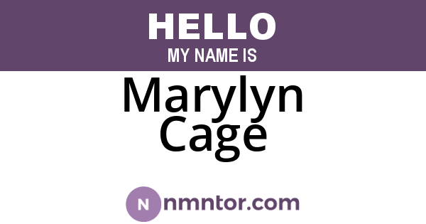 Marylyn Cage