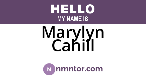 Marylyn Cahill
