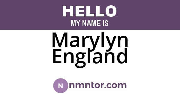 Marylyn England