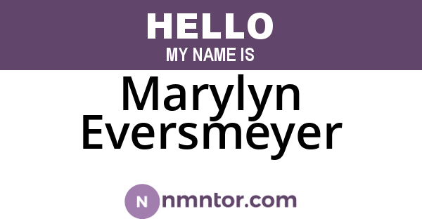 Marylyn Eversmeyer