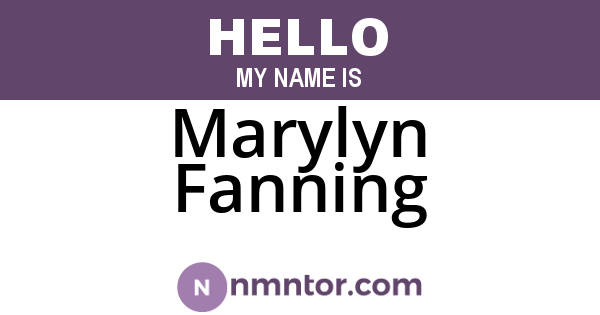 Marylyn Fanning