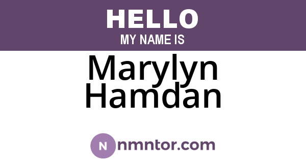 Marylyn Hamdan