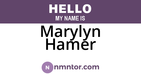Marylyn Hamer