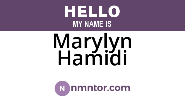 Marylyn Hamidi
