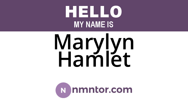 Marylyn Hamlet