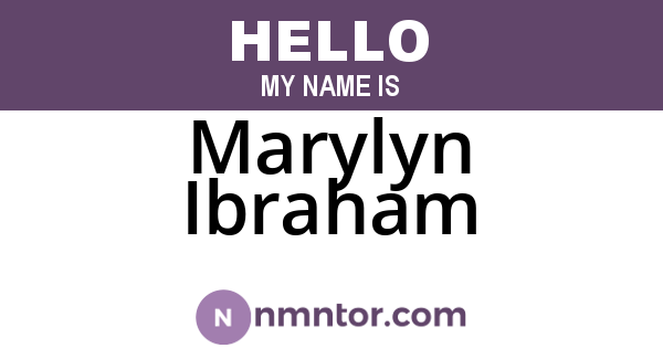 Marylyn Ibraham