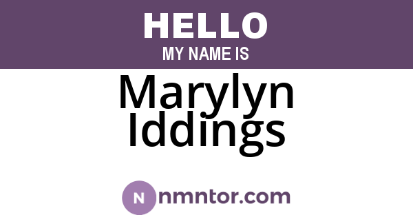 Marylyn Iddings