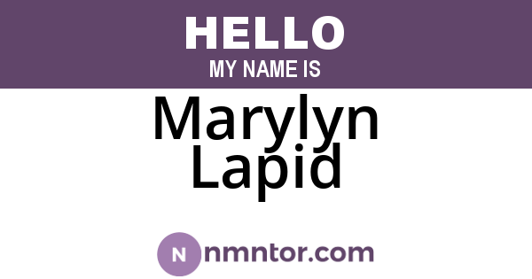 Marylyn Lapid
