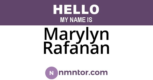 Marylyn Rafanan