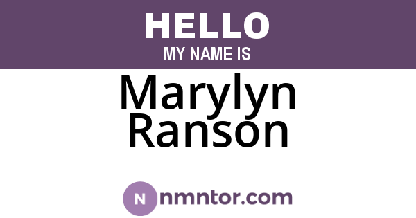 Marylyn Ranson