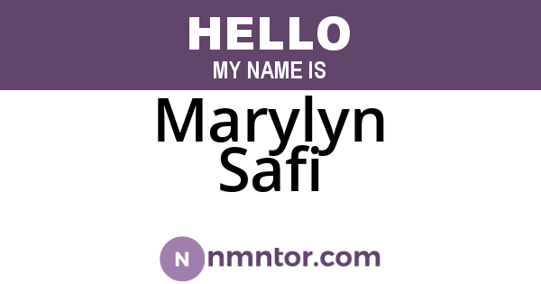 Marylyn Safi