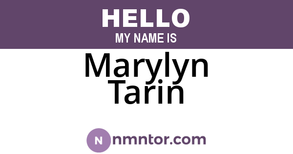 Marylyn Tarin