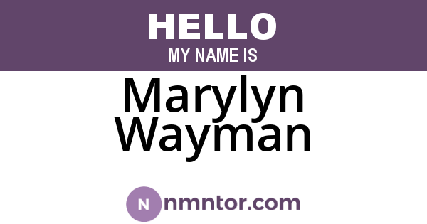 Marylyn Wayman