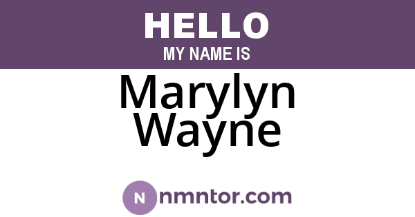 Marylyn Wayne