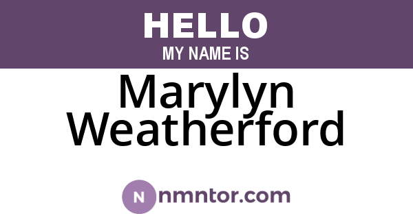 Marylyn Weatherford