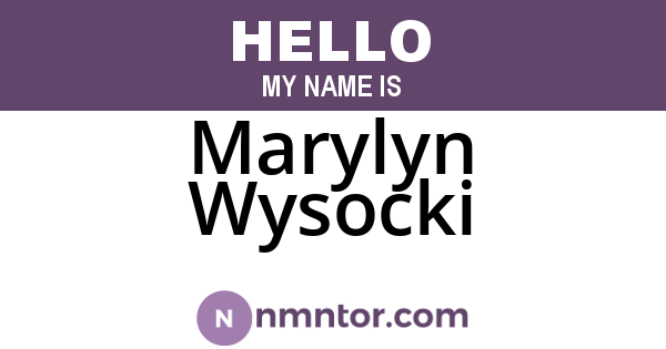 Marylyn Wysocki