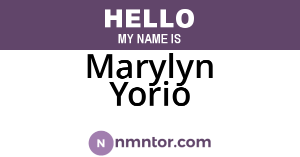 Marylyn Yorio