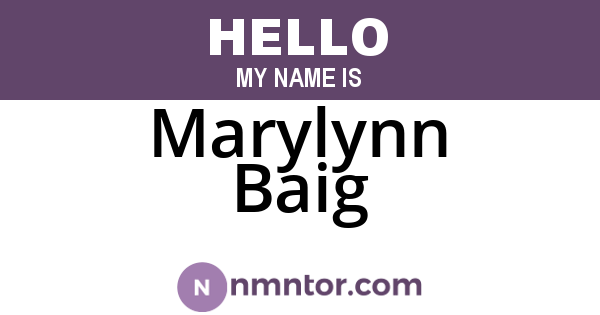 Marylynn Baig