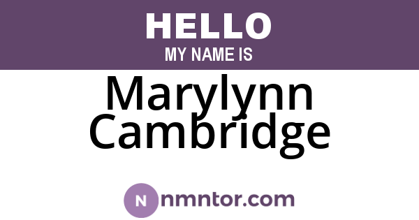 Marylynn Cambridge