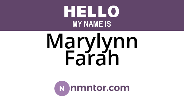 Marylynn Farah