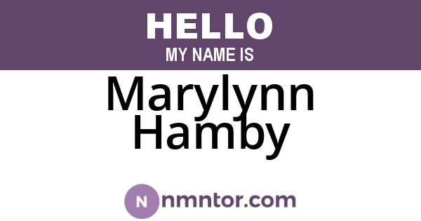 Marylynn Hamby