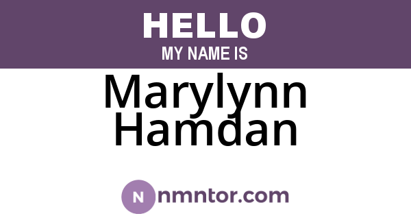 Marylynn Hamdan