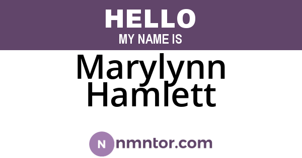 Marylynn Hamlett